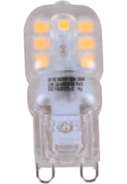 Sztyft żarówka 305169 Polux LED G9 sztyft 2,5W 180lm 230V biała ciepła