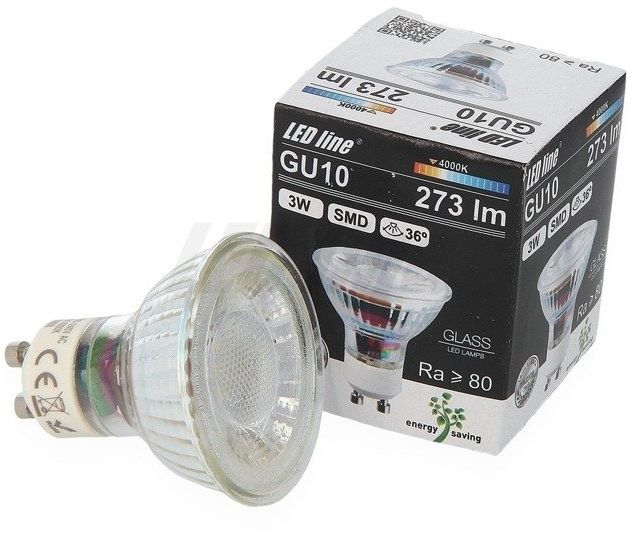 Żarówka LED line GU10 SMD 220-260V 3W 273lm 36 biała dzienna 4000K
