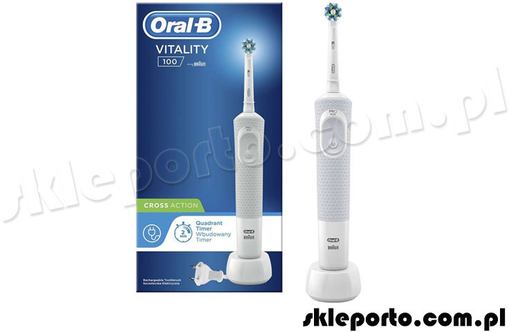Braun Oral-B szczoteczka elektryczna Vitality D100 CrossAction - biała D100.413.1