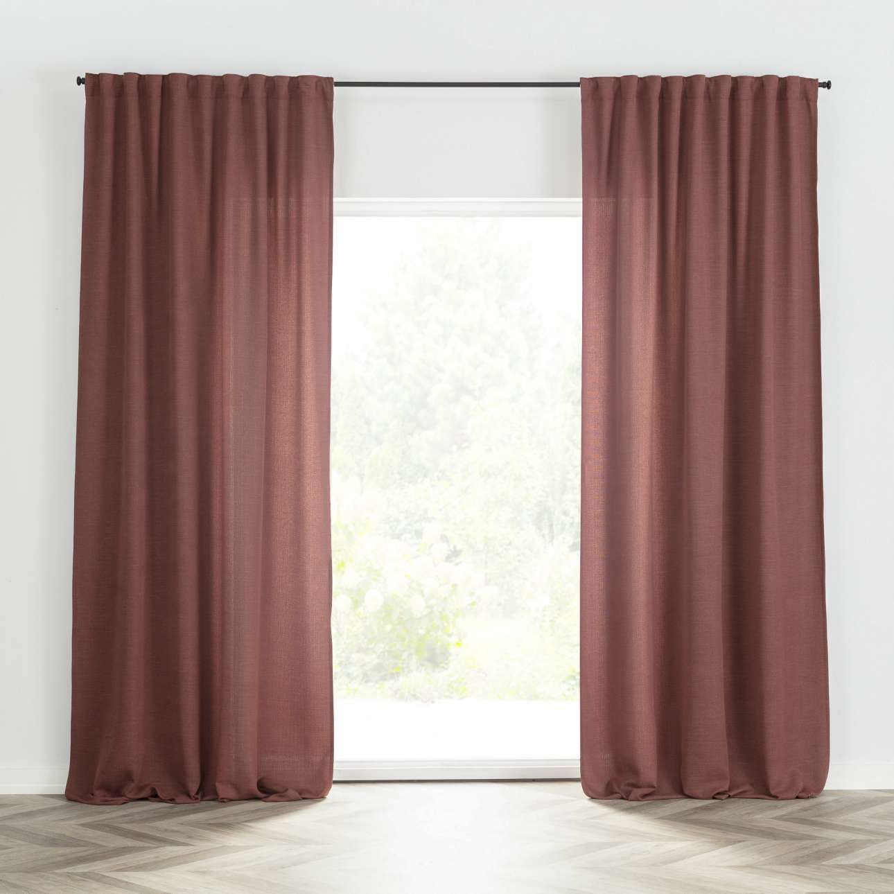 Zasłona BASIC na taśmie marszczącej 140x280cm wrzosowy brąz 1 szt., 140 cm x 280 cm