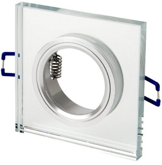 Oprawa szklana wpuszczana oczko kwadrat GU10 / MR16 srebrny