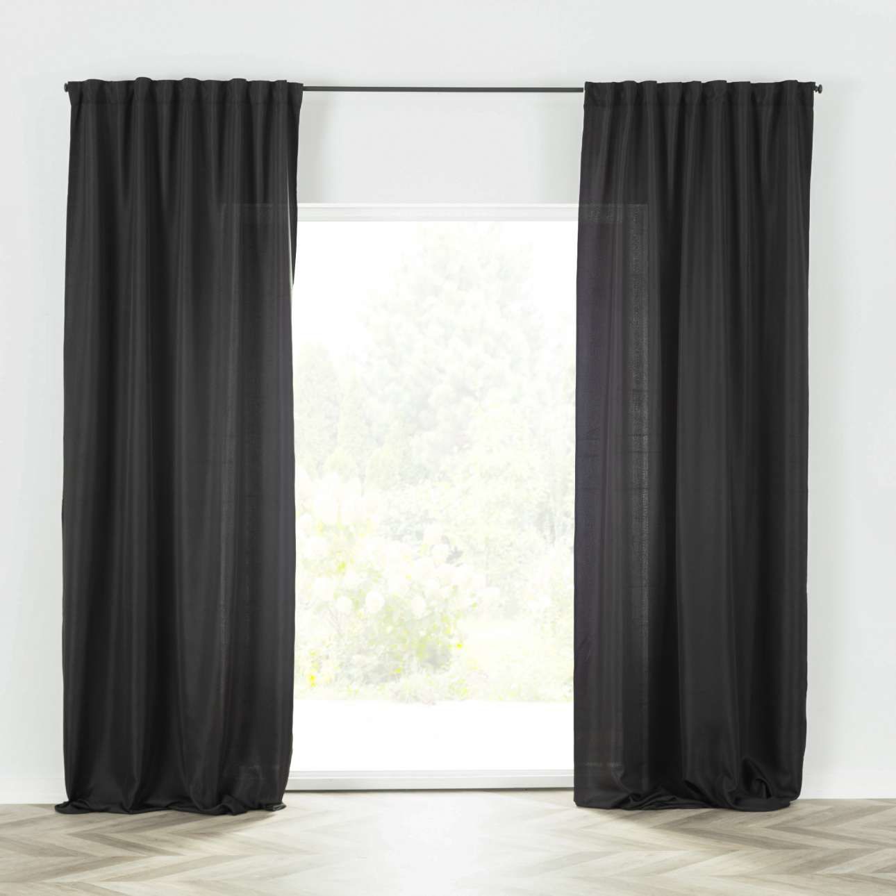 Zasłona BASIC na taśmie marszczącej 140x300cm czarny 1 szt., 140 x 300 cm