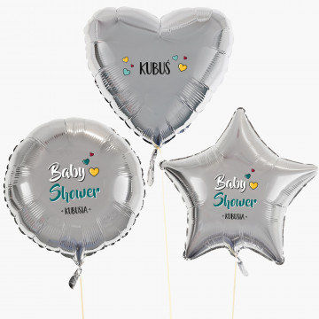 Baby shower chłopiec - Zestaw balonów z helem - Kształty