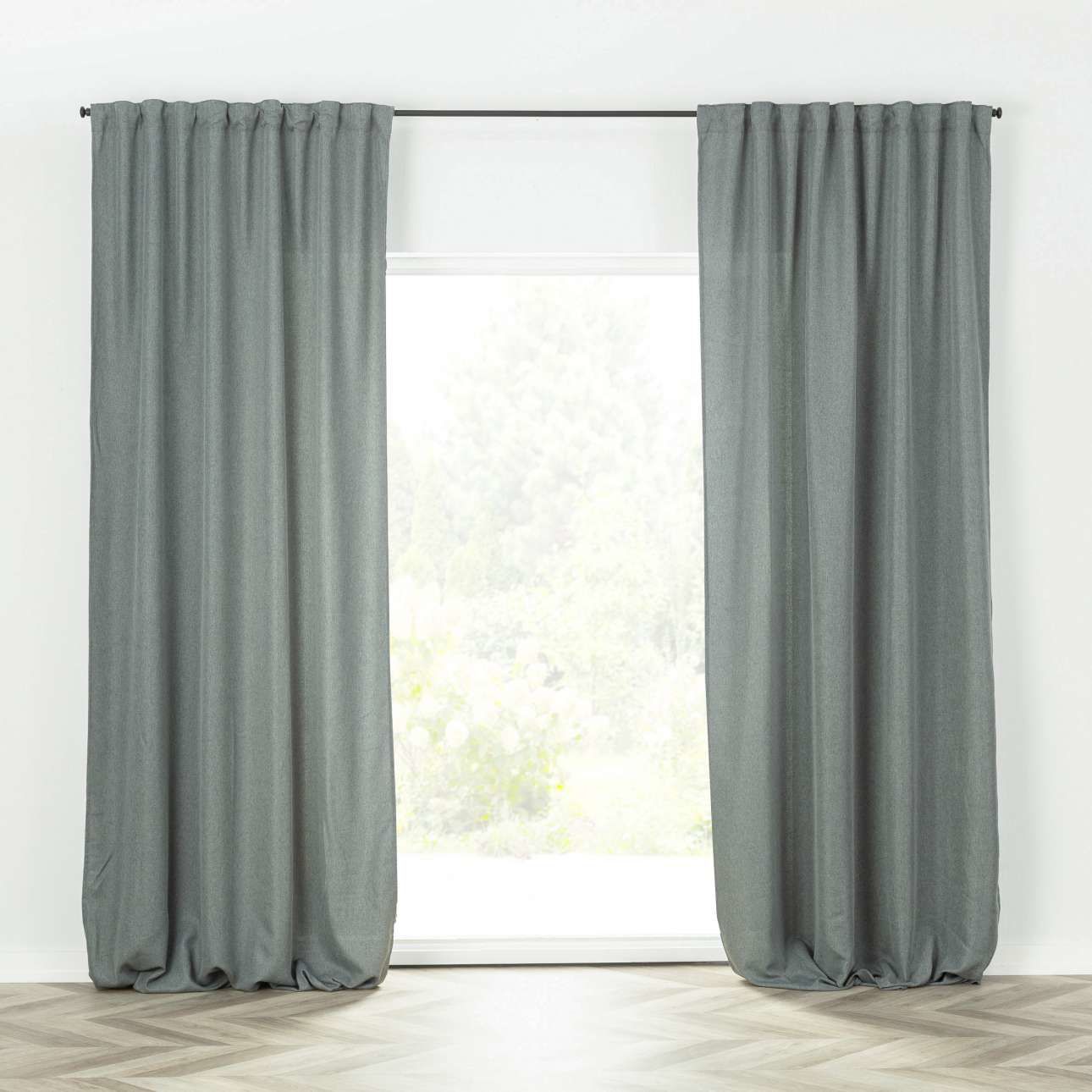 Zasłona BASIC na taśmie marszczącej 140x300cm szary denim 1 szt., 140 cm x 300 cm