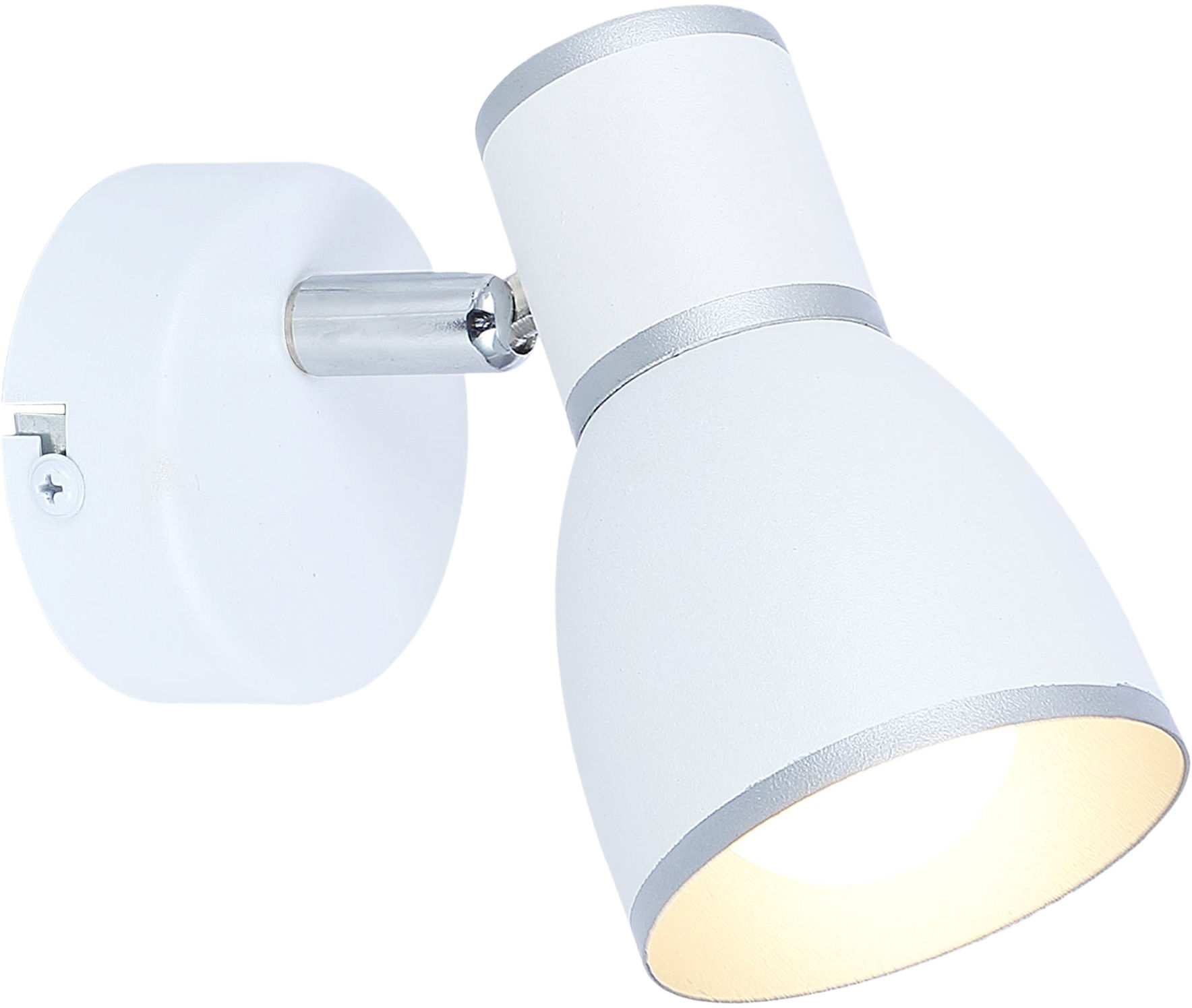 Candellux FIDO 91-63366 kinkiet lampa ścienna biała+chrom regulacja klosza 1X40W E14 7cm