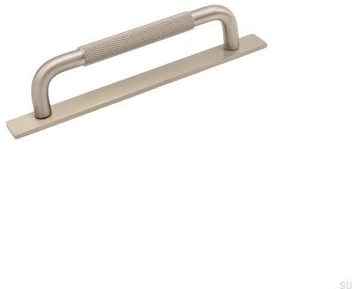 Uchwyt meblowy podłużny z podkładką Helix 128 Srebrny metalowy