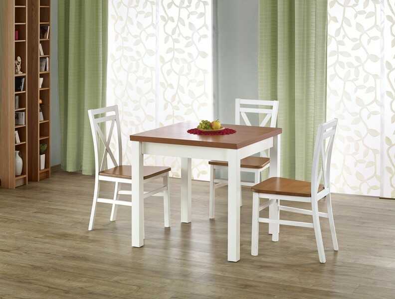 Halmar Stół Rozkładany Gracjan Kuchnia/Jadalnia Minimalistyczny Biały/Olcha/Brązowy 80X80(160)