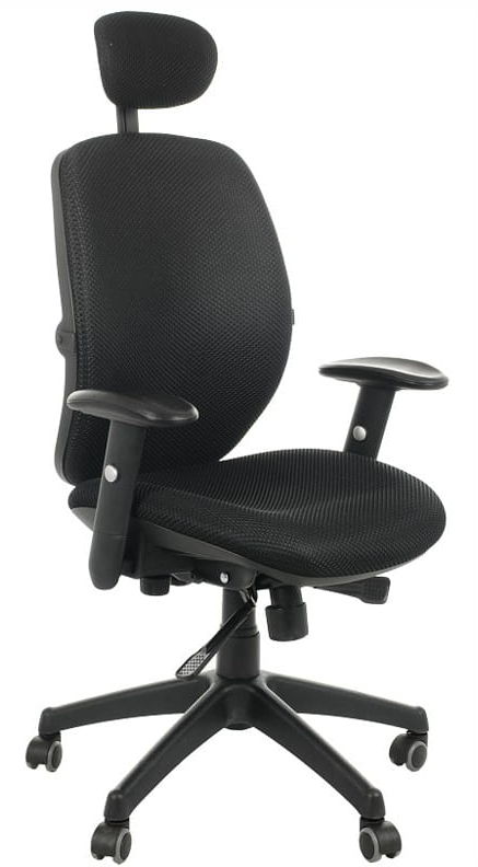 Fotel biurowy obrotowy KB-912/a/CZARNY - krzesło obrotowe biurowe