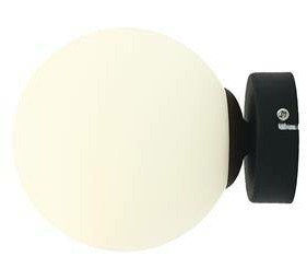 Kinkiet BALL 1076C1_S, 14 cm, czarny/biały, 1x40W E14