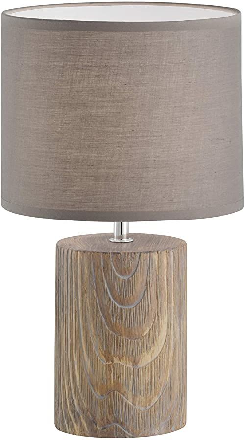 Fischer&Honsel Malik lampa stołowa, beton, 40 W, kolor drewna