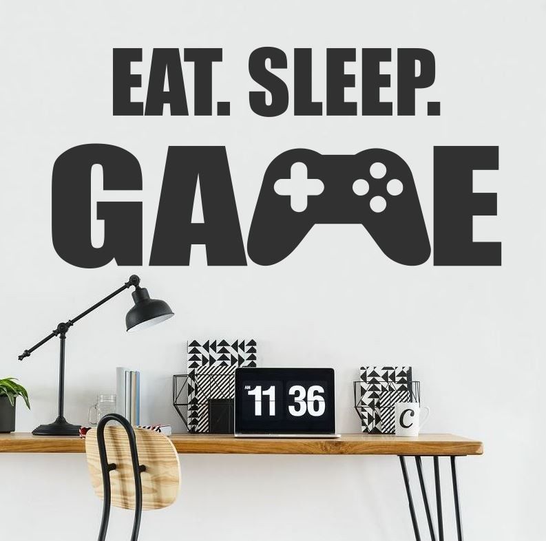 Eat Sleep Game - naklejka młodzieżowa na ścianę