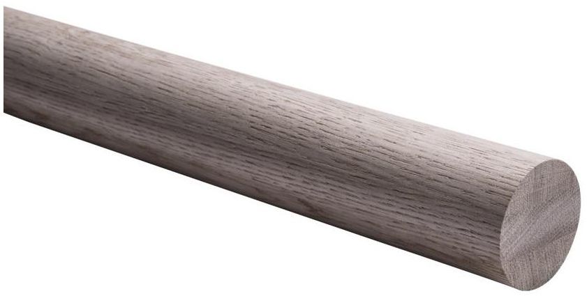 Poręcz schodowa drewniana dębowa surowa okrągła 2700x49.5 mm Kornik