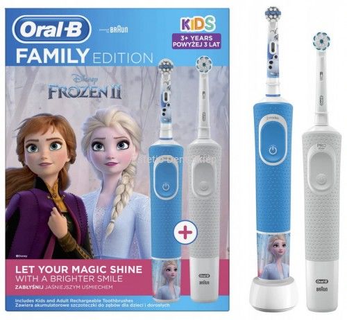 ORAL-B Frozen FAMILY Pack - zestaw dwóch szczoteczek elektrycznych Kids Frozen II + Vitality 100