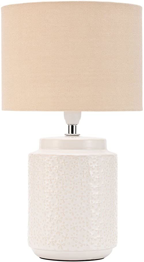 Lampa stołowa Pauleen 48220 Charming Bloom maks. 20 W wykonana ręcznie beżowy lampka nocna w stylu boho z tkaniny, ceramika E14