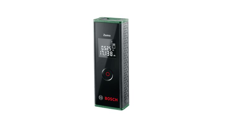 Bosch Zamo III + 2 adaptery 0603672707 Cyfrowy dalmierz laserowy + adapter: koło pomiarowe + adapter: poziomica