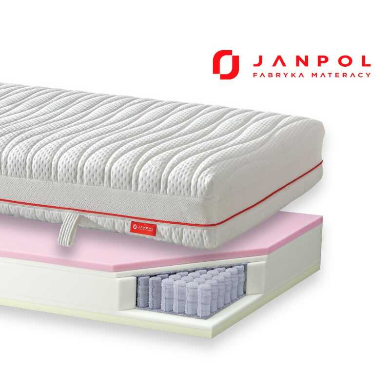 JANPOL ENYO - materac kieszeniowy, sprężynowy, Rozmiar - 90x200, Pokrowiec - Tencel NAJLEPSZA CENA, DARMOWA DOSTAWA