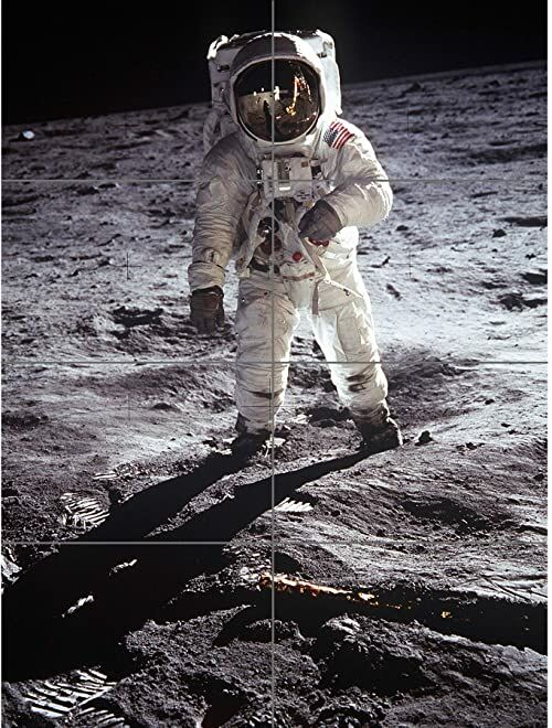 Apollo 11 astronauta Aldrin Armstrong 50th Anniversary Moon Landing XL Giant Panel Plakat (8 sekcji)