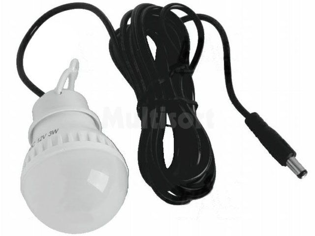 Lampka LED 3W 12V przewód 3m