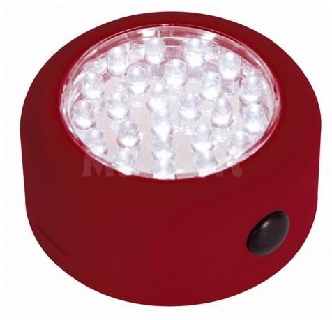 Przenośna lampa 24 LED z magnesem (czerwona)