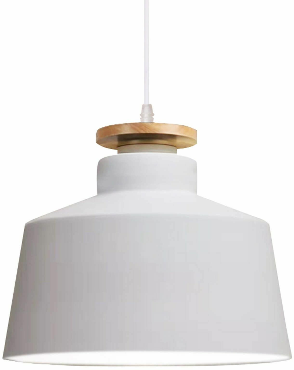 Levanti nowoczesna lampa biała z drewnem LDP 7974-300 (WT) Lumina Deco // Rabaty w koszyku i darmowa dostawa od 299zł !