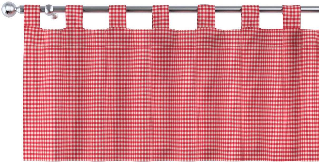 Lambrekin na szelkach, czerwono biała krateczka (0,5x0,5cm), 390  40 cm, Quadro
