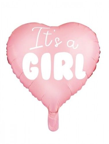 Balon foliowy Serce "It''s a Girl" różowy