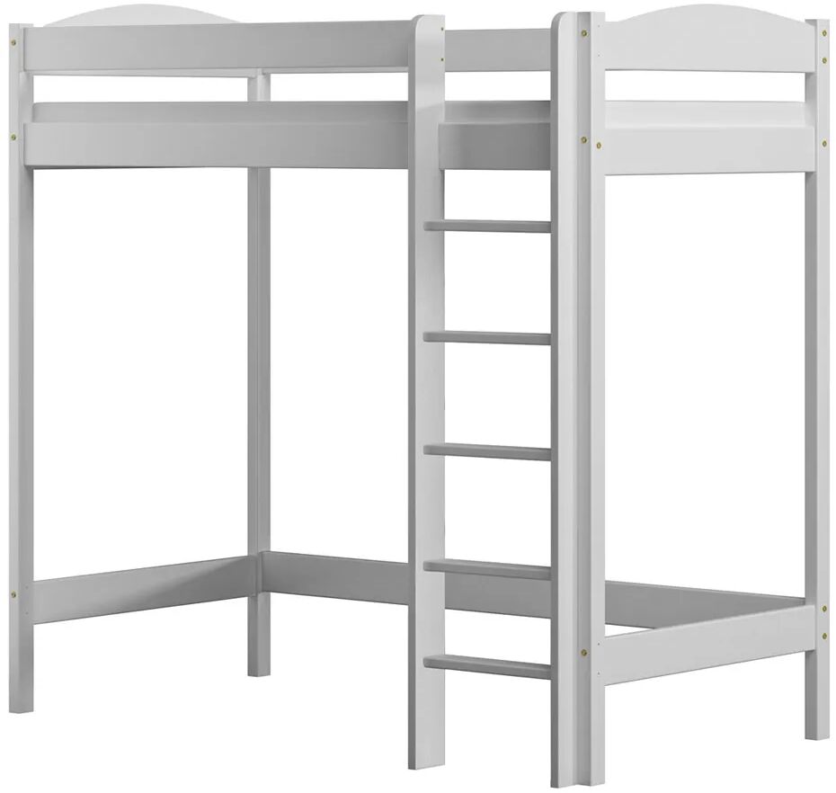 Elior Białe dziecięce łóżko piętrowe pojedyncze - Igi 4X 180x80 cm