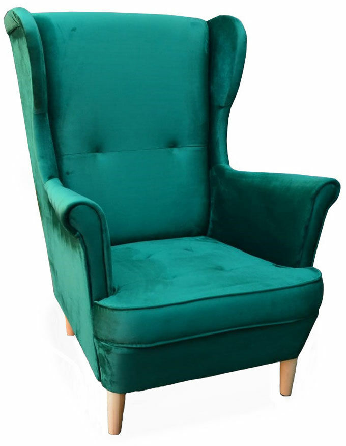 Elior Tapicerowany fotel uszak do salonu - Amiger 2X 57 kolorów