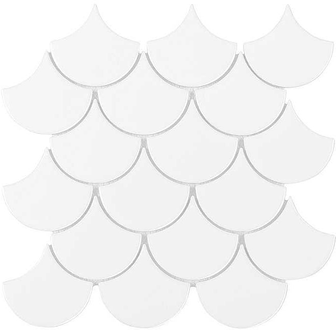 DUNIN mozaika ceramiczna MINI FISH SCALE WHITE 88