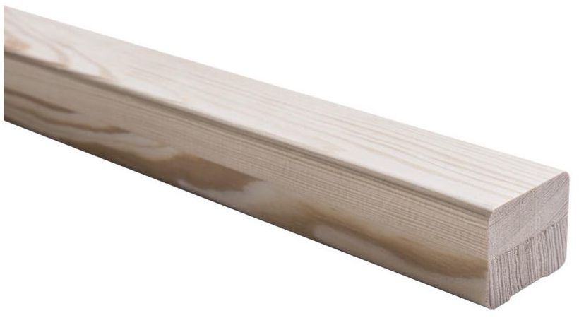 Poręcz schodowa drewniana sosnowa surowa 2700x37x47 mm Kornik
