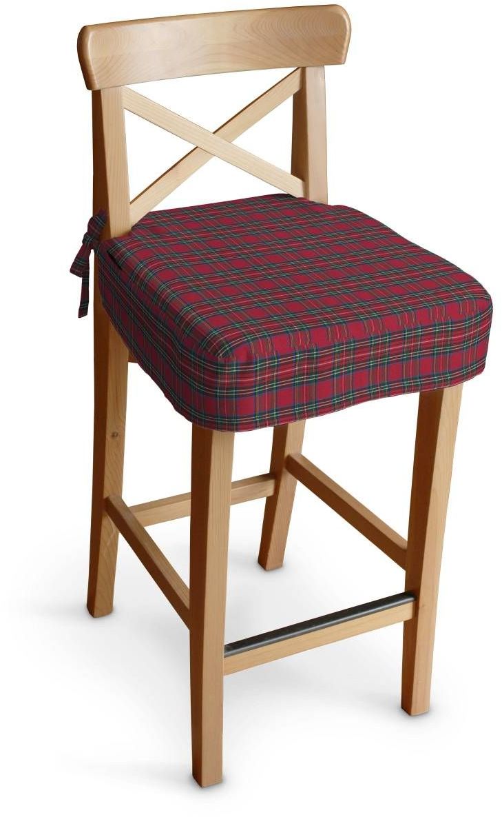 Siedzisko na krzesło barowe Ingolf, czerwona kratka, krzesło barowe Ingolf, Bristol