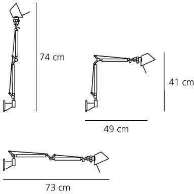 Kinkiet Tolomeo Micro Parete czerwony