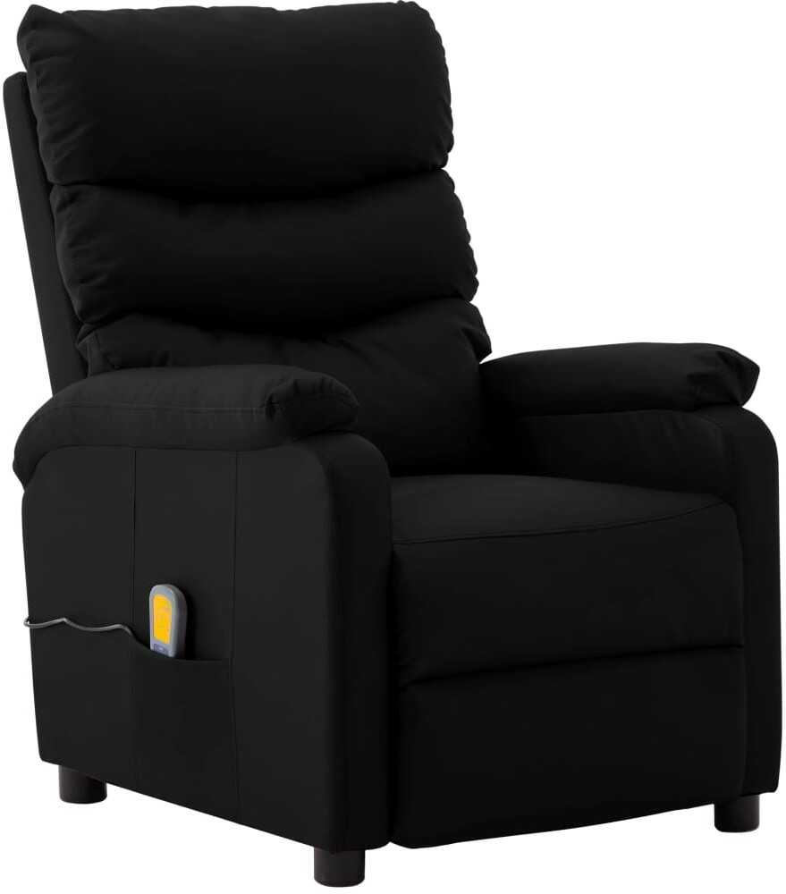 Lumarko Rozkładany fotel masujący, czarny, sztuczna skóra