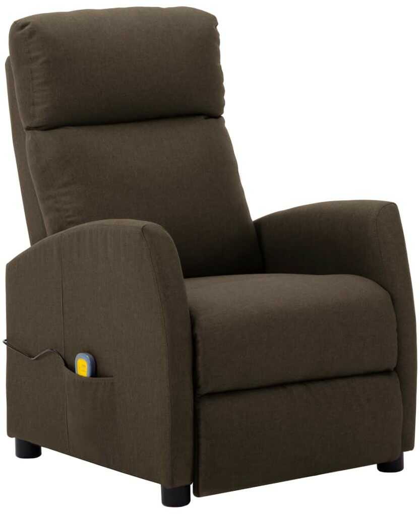 Lumarko Rozkładany fotel masujący, brązowy, obity tkaniną