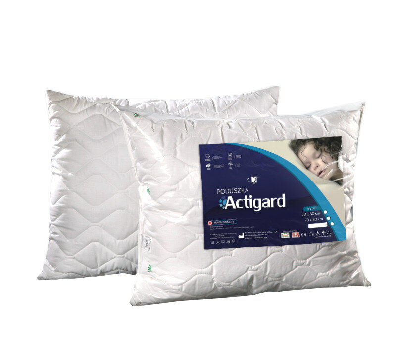 Poduszka antyalergiczna 70x80 Actigard 1,00 kg biała 100% bawełna wykończona substancją antybakteryjną Actigard AMW