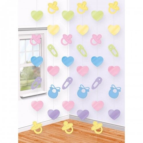 Dekoracja pionowa na baby Shower, Gender Reveal Party, 6 szt.
