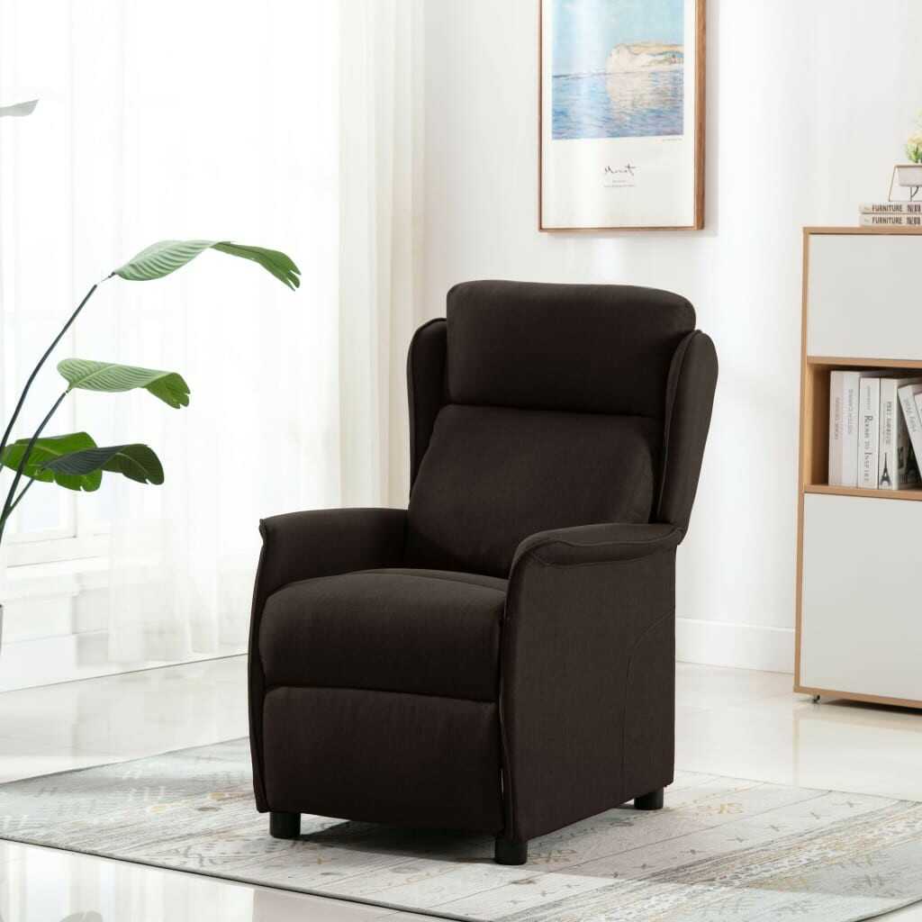 Lumarko Rozkładany fotel masujący, ciemnobrązowy, tapicerowany tkaniną