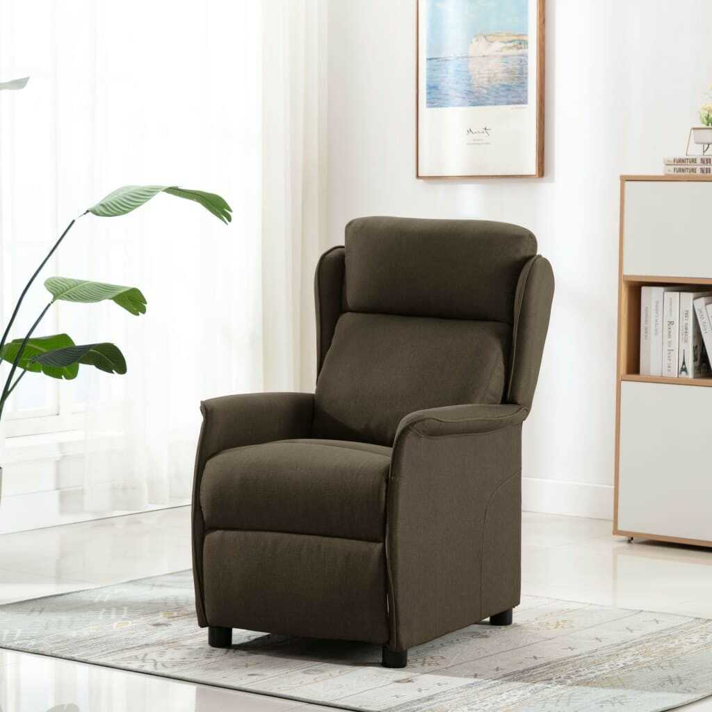 Lumarko Rozkładany fotel masujący, brązowy, tapicerowany tkaniną