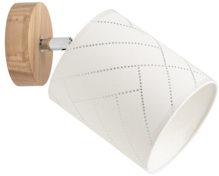 Reflektorek Punto biały z drewnem E27 Spot-Light