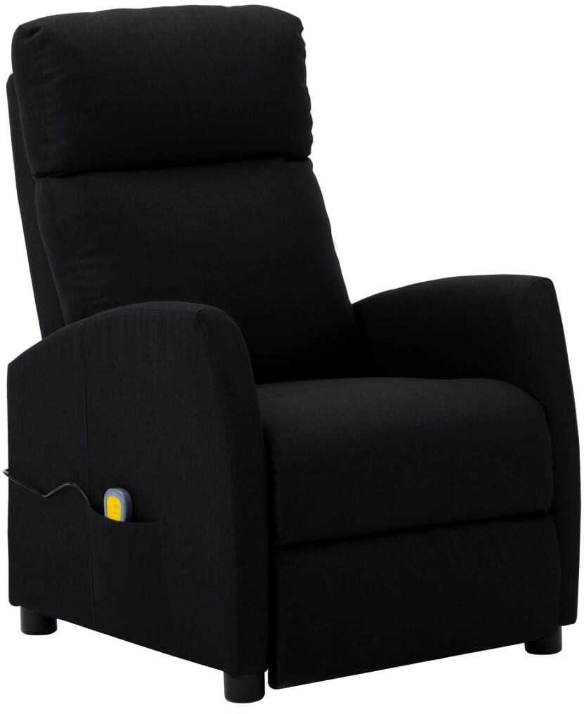 Lumarko Rozkładany fotel masujący, czarny, obity tkaniną