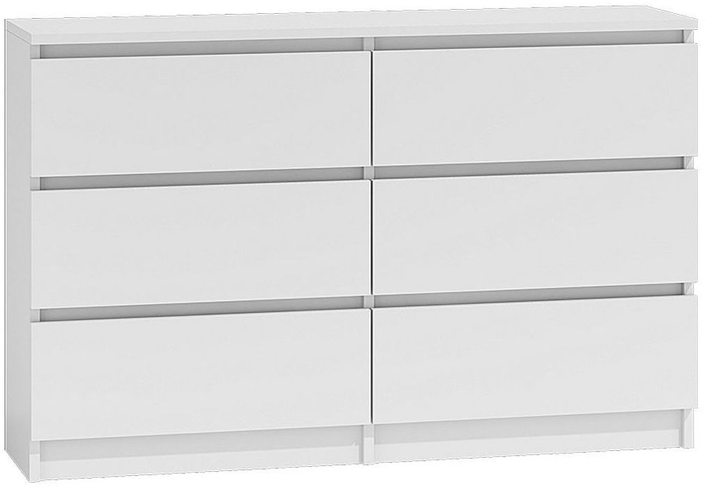 Elior Nowoczesna komoda z szufladami Marea 2X 140 cm - biała
