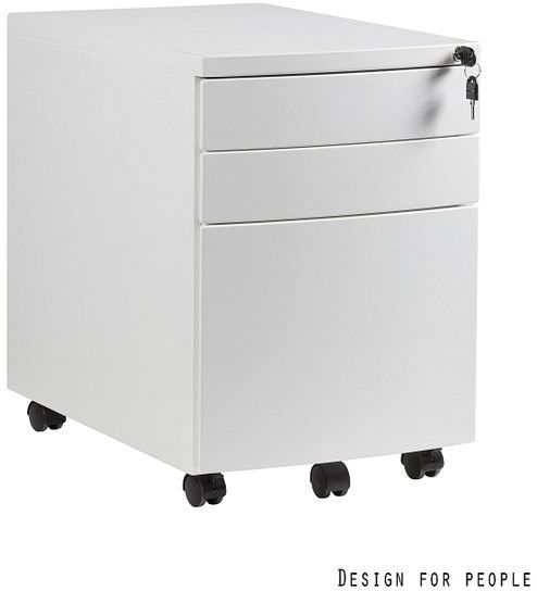 UNIQUE kontener szafka biurowa (RP-01) - 3 szuflady, biały, czarny, srebrny --- OFICJALNY SKLEP Unique