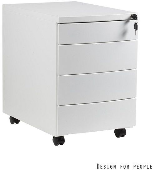 UNIQUE Kontener szafka biurowa (RP-04) - 4 szuflady, biały, srebrny, czarny --- OFICJALNY SKLEP Unique