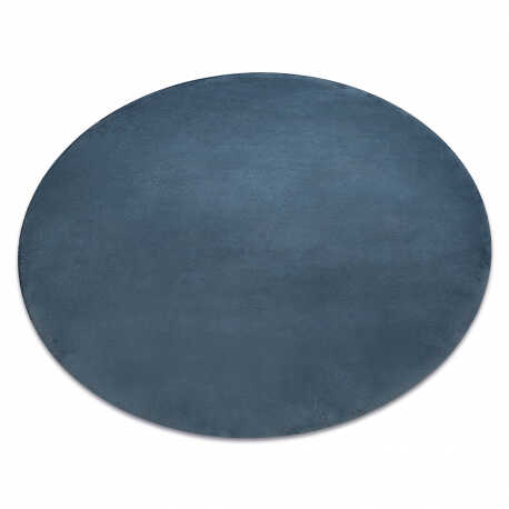 Dywan POSH koło Shaggy niebieski gruby, pluszowy, antypoślizgowy, do prania koło 60 cm