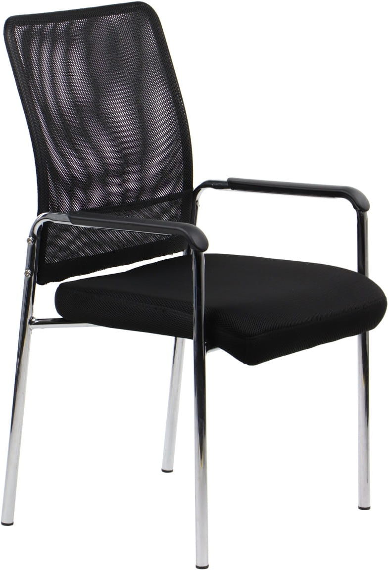 Krzesło konferencyjne, biurowe na stelażu chromowanym CN-7501/CH/CZARNY