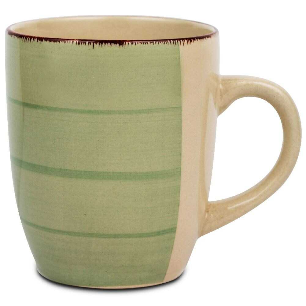 Kubek ceramiczny z uchem do picia kawy herbaty OIL GREEN 355 ml