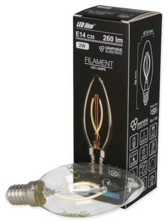 Żarówka LED line FILAMENT E14 C35 180-265V 2W 260lm 4000K biała dzienna