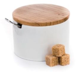 Cukiernica z łyżeczką DUKA WAREWOOD biała porcelana