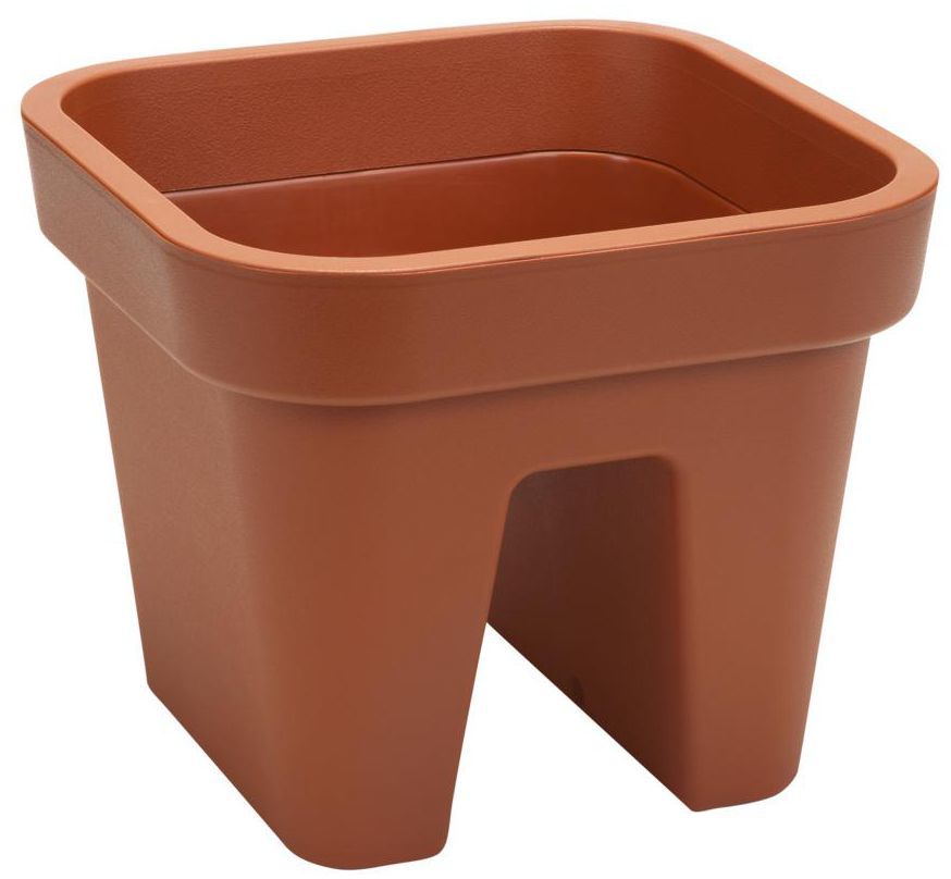 Donica balkonowa na balustradę 29 x 29 cm plastikowa ceglasta LOBELIA