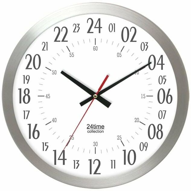 Atrix Metalowy 24-godzinny zegar ścienny AL2412H24A T2
